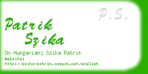 patrik szika business card